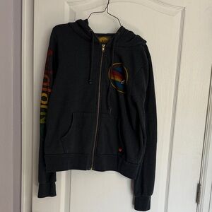 Aviator Nation Navy Hoodie with Rainbow Chest Emblem